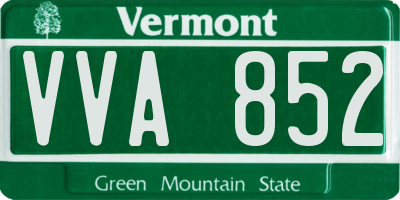 VT license plate VVA852