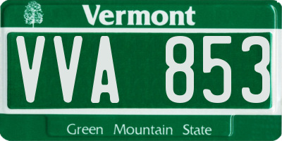 VT license plate VVA853