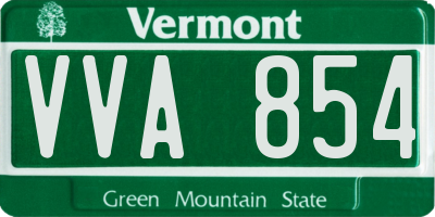 VT license plate VVA854