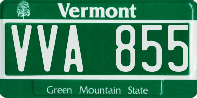 VT license plate VVA855