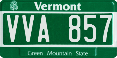 VT license plate VVA857