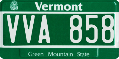 VT license plate VVA858