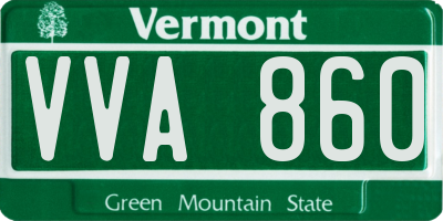 VT license plate VVA860