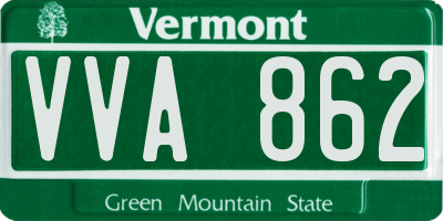 VT license plate VVA862