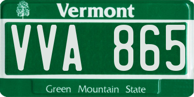 VT license plate VVA865