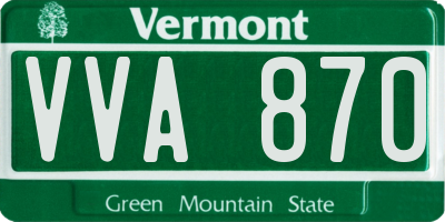 VT license plate VVA870