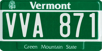 VT license plate VVA871