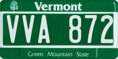 VT license plate VVA872