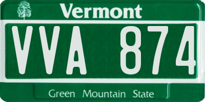 VT license plate VVA874