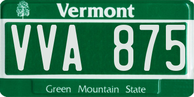 VT license plate VVA875