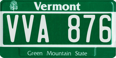 VT license plate VVA876