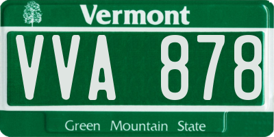 VT license plate VVA878