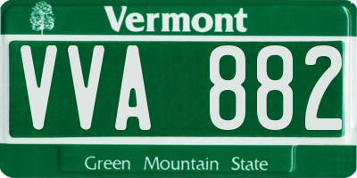 VT license plate VVA882