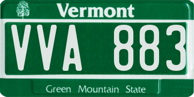 VT license plate VVA883