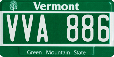 VT license plate VVA886