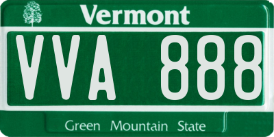 VT license plate VVA888