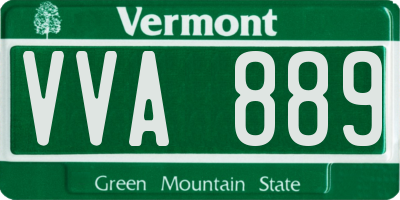 VT license plate VVA889