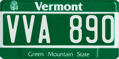 VT license plate VVA890