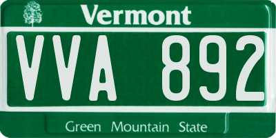 VT license plate VVA892