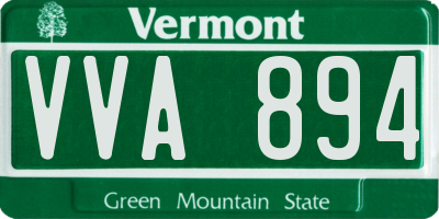 VT license plate VVA894