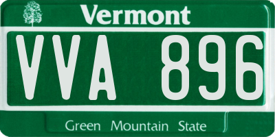 VT license plate VVA896
