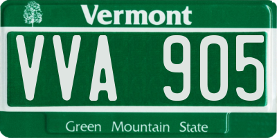 VT license plate VVA905
