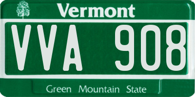 VT license plate VVA908