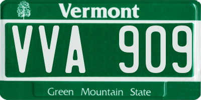 VT license plate VVA909
