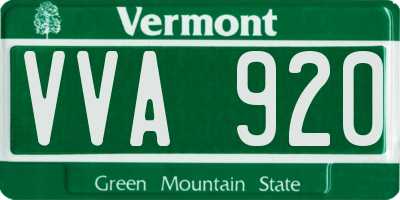 VT license plate VVA920