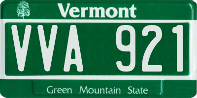 VT license plate VVA921