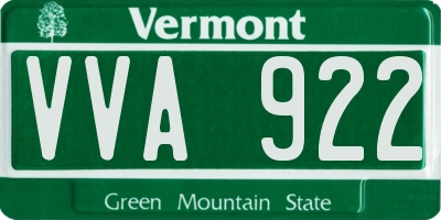 VT license plate VVA922