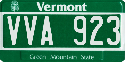 VT license plate VVA923