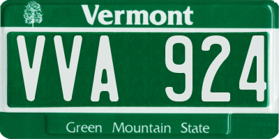 VT license plate VVA924