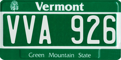 VT license plate VVA926