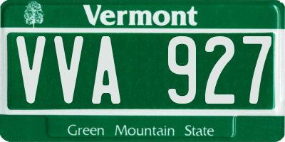VT license plate VVA927