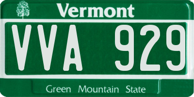 VT license plate VVA929