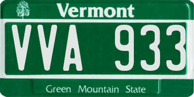 VT license plate VVA933