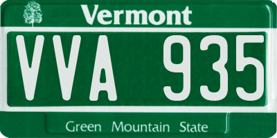 VT license plate VVA935