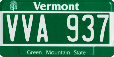 VT license plate VVA937