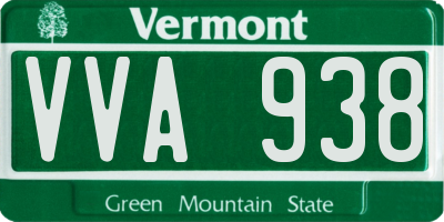 VT license plate VVA938