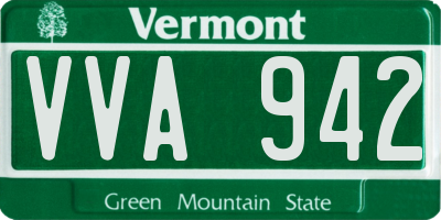 VT license plate VVA942