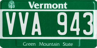 VT license plate VVA943