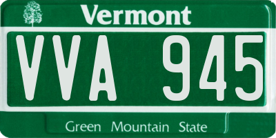 VT license plate VVA945