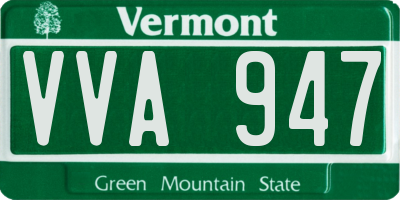 VT license plate VVA947