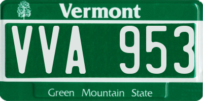 VT license plate VVA953