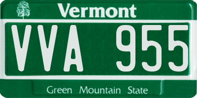 VT license plate VVA955
