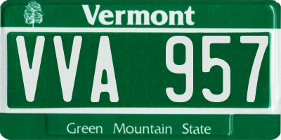 VT license plate VVA957
