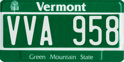 VT license plate VVA958
