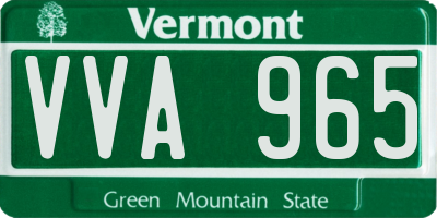 VT license plate VVA965