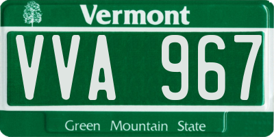 VT license plate VVA967
